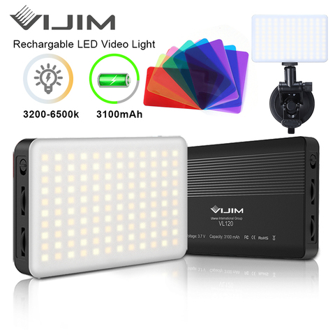 VIJIM VL120 3200K-6500K Zoom LED Video Light Adjustable Portable Fill Light Vlog Light Conference Lighting Sucktion Kit ► Photo 1/6