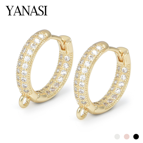 2022 New Trendy Round 16MM Circle Full of Zircon  Hoop Earrings For Women Jewelry Handmade Making Gold Plated Accessories ► Photo 1/6