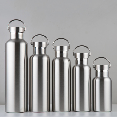 Stainless Steel Water Bottle Thermos Flask Leak-proof Single Wall Insulated Large Capacity Wide Mouth Hot Cold Water Bottle ► Photo 1/6