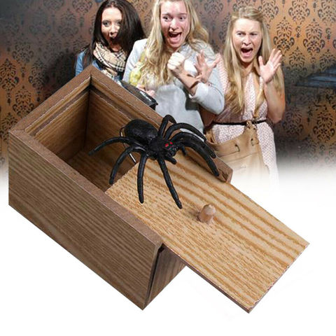 April Fool's Day Gift Wooden Prank Box Joke Practical Makeup Home Fright Toy Box Gag Spider Mouse Funny Kids Gift Fright Toy Box ► Photo 1/6