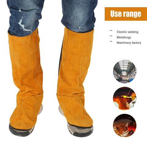Leather Flame Retardant Welding Spats Safety Boot Flame Heat Abrasion Flame Resistant Foot Safety Protection Work Welder Tools ► Photo 1/6