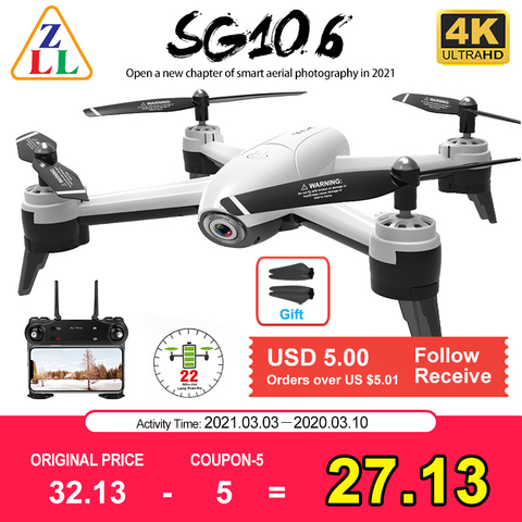 ZLL SG106 WiFi FPV RC Drone 4K Camera Optical Flow 1080P HD Dual Camera Real Time Aerial Video Wide Angle Quadcopter Aircraft ► Photo 1/6
