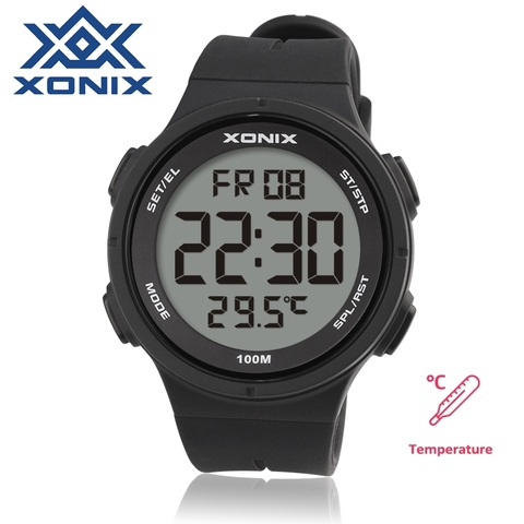 XONIX Men Sports Watches Temperature Measurement Multifunction Digital Watch Waterproof 100m Swimming Running Lap Wristwatch ► Photo 1/6