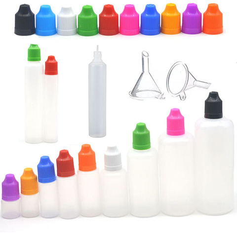 5pcs 3/5/10/15/20/30/50/100/120 ml Empty LDPE Plastic E Liquid Juice Dropper Eye  Squeezable Bottles Long Tip Cap Vape Container ► Photo 1/6