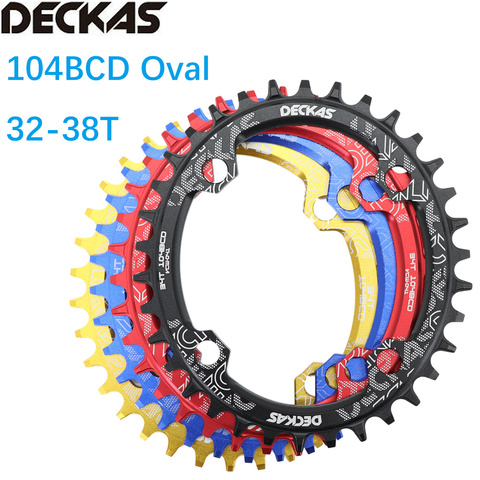 Deckas Bike Chainring Oval 104 BCD 32T 34T 36T 38T Tooth MTB Road Bike Mountain Chainwheel 104bcd 30t 40 42 Downhill CX ► Photo 1/6