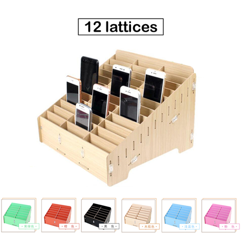 Mobile phone LCD repair storage box 12 / 24 dot matrix desktop display cabinet maintenance woodiness packaging box ► Photo 1/6