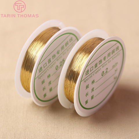 1 Roll 0.2MM 0.3MM 0.4MM 0.5MM 0.6MM Gold Color Can make shape Copper Metal Wire Diy Findings Accessories ► Photo 1/2