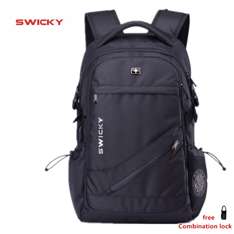 SWICKY brand woman men MP3 music USB charging fashion business casual tourist theft waterproof 15.6 inch Laptop backpack ► Photo 1/6