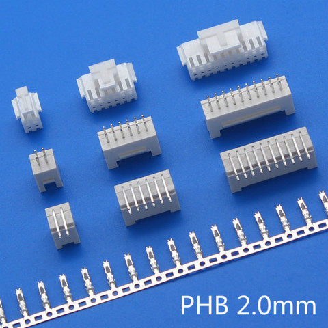 10Sets PHB 2.0MM 2/3/4/5/6/7/8/9/10pin PHB2.0 Connector plug Male + Female + Crimps ► Photo 1/3