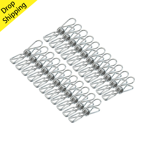 20pcs Multipurpose Stainless Steel Large Clips Clothes Pins Pegs Holders Clothing Clamps Sealing Clip Household Clothespin ► Photo 1/6