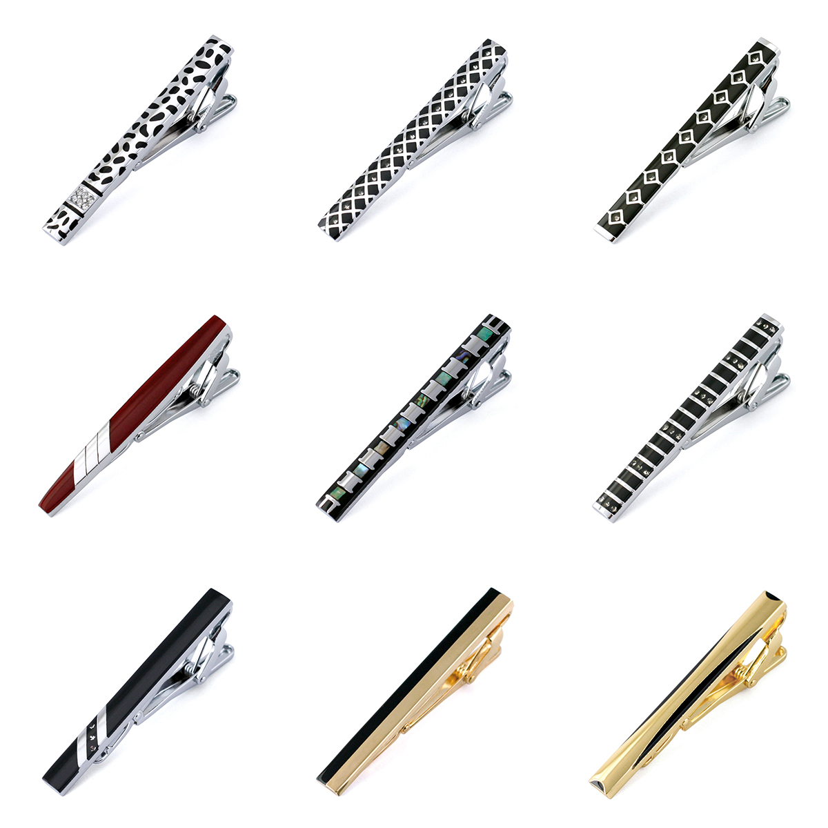 Metal Silver Gold Simple Necktie Tie Bar Clasp Clips Clamp Pin For Fashion Men 