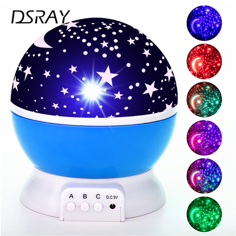 Sky Projector Star Moon Galaxy Night Light For Children Kids Bedroom Decor Projector Rotating Nursery Night Light LED Baby Lamp ► Photo 1/6