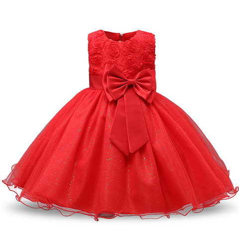 Xmas Christmas Kids Dresses For Girls Floral Princess Party Dresses Wedding With Bow Teenager Prom Ball Gown Girls Lace Dress ► Photo 1/6