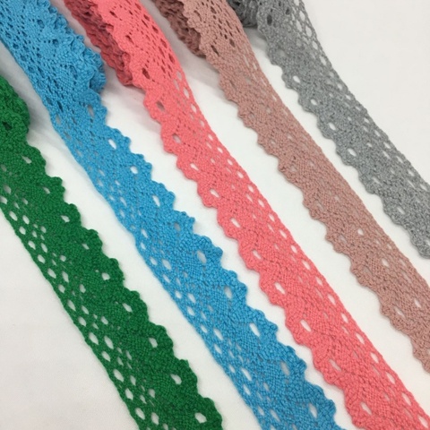 32items 2Yards 1-6cm Crocheted Cotton Lace Trims for Handmade DIY Sewing Garments Accessories Craft Deco Gift Floral Packing ► Photo 1/6