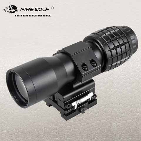 FIRE WOLF Tactics 5x Magnifier Optics Sight Scope Quick Flip Scope Flip To Side Mount Fit For 20mm Weaver Mount ► Photo 1/6