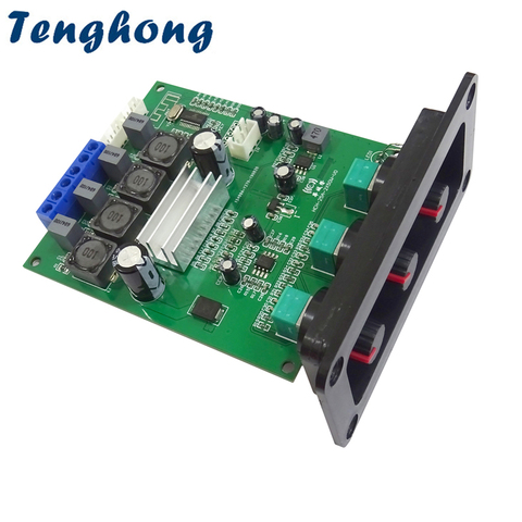 Tenghong TPA3116D2 Bluetooth 5.0 Digital Power Amplifier Audio Board 50W*2 2.0 Stereo Sound Amplifiers Treble Bass With Panel ► Photo 1/6