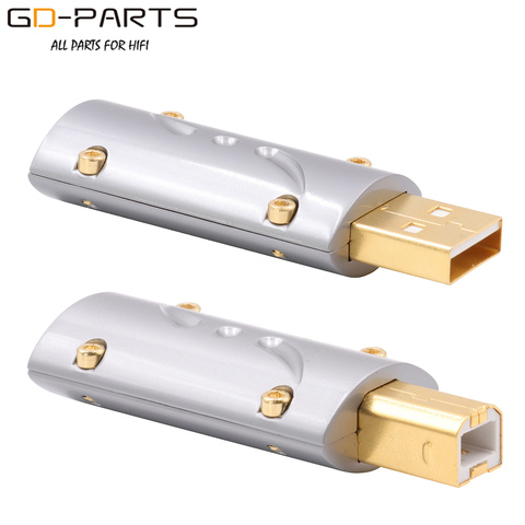 Viborg HI-END USB2.0 USB Plug Connector Type A B HiFi DIY DAC USB Cable 24K Gold Plated Bronze UA201 UB201 ► Photo 1/6