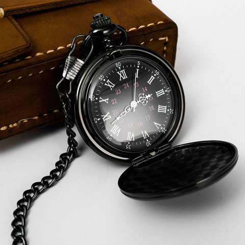 Fashion 37CM Fob Chain Smooth steel Quartz Pocket Watch Vintage Roman Nmber Dial Pendant Fob Watch Gifts Clock ► Photo 1/6