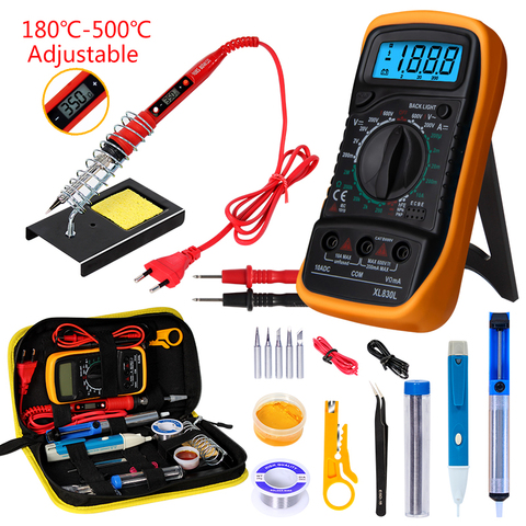 Soldering iron with Digital multimeter kit Adjustable Temperature Auto Ranging AC/DC tester multimetro Welding Tool Kits ► Photo 1/6
