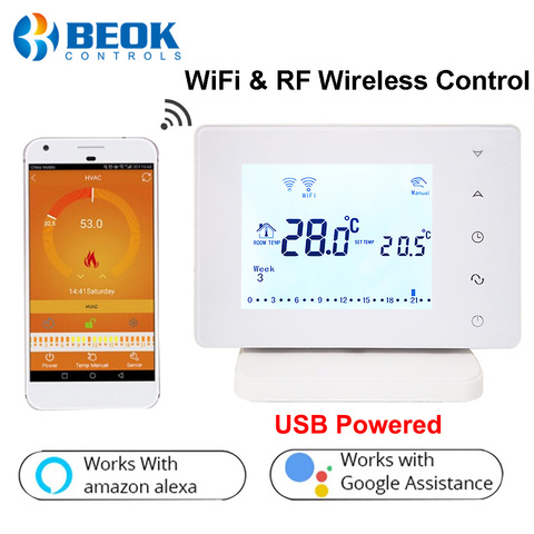 Beok 306RF Wireless Thermostat Wifi Smart Temperature Controller Room Thermostat for Gas Boiler Works with Alexa Google Home ► Photo 1/6