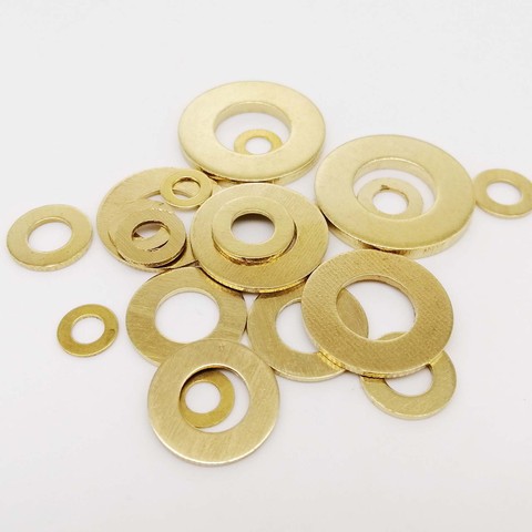 10/50pcs M2 M2.5 M3 M4 M5 M6 M8 M10 M12 GB97 DIN125 Solid Brass Copper Flat Washer Plain Gasket Pad High Quality ► Photo 1/6