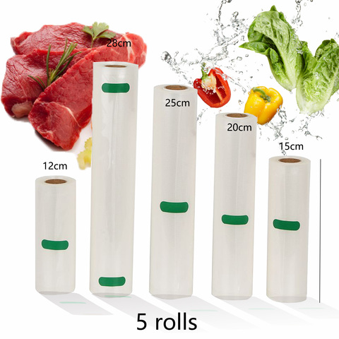 Home Kitchen Food Fresh Package Bag Vacuum Bag For Vacuum Sealer Storage Bags 5 lot/rolls12+15+20+25+28CM ► Photo 1/3