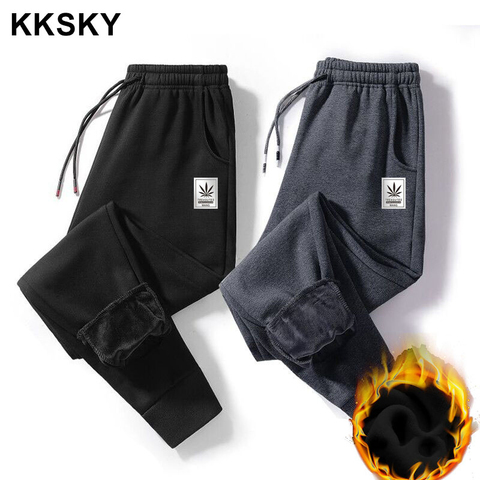 KKSKY Mens Warm Sweatpants Cotton Thick Pants Winter Oversized Joggers Man Clothing Streetwear Sports Fashion Trouser 8XL 2022 ► Photo 1/6