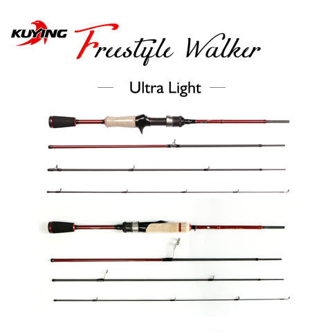 KUYING FREESTYLE UL Ultra light 1.8m 6' Spinning Casting Fishing Lure Rod Mini Travel Packet Pocket Stick Pole Cane 1-7g Lure ► Photo 1/3