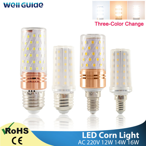 E27 LED Bulb E14 LED Lamp Corn Bulb 3W 12W 14W 16W SMD2835 AC 220V 240V Chandelier Candle LED Light For Home Decoration ► Photo 1/6