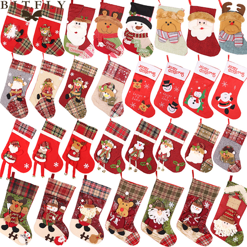 New Year Christmas Stocking Sack Xmas Gift Candy Bag Christmas Decorations for Home Natal Navidad Sock Christmas Tree Ornaments ► Photo 1/6