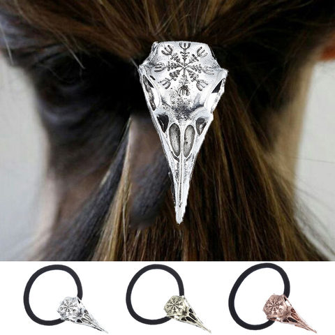 Punk Gothic Women Girls Hair Tie Rope Eagle Beak Skull Elastic Ponytail Holders Hairband Hair Accessories Factory Direct Sales ► Photo 1/1