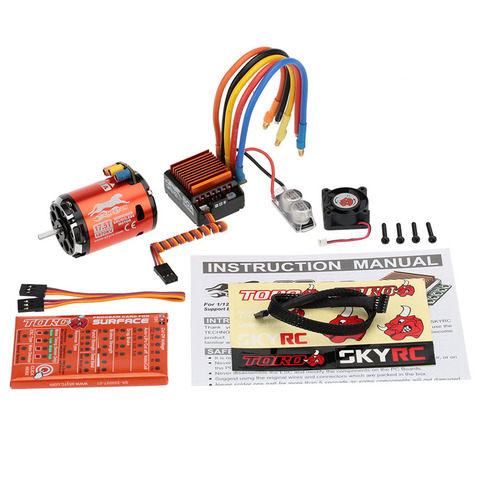 SkyRC 1870KV 17.5T 2P Sensored Brushless Motor CS60 60A Sensored Brushless ESC LED Program Card Combo Set for 1/10 1/12 RC Car ► Photo 1/6