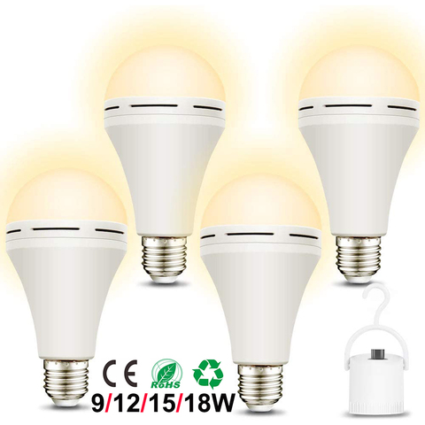 Emergency Rechargeable Light Bulb 3500K Soft White Light Bulbs Stay Lights Up When Power Failure1200mAh 9W LED Light Bulbs ► Photo 1/6