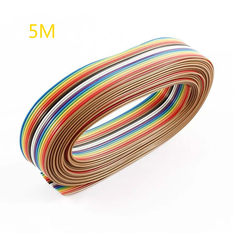 5M 10-pin rainbow color flat cable IDC wire rainbow cable connector wire ribbon extension cable ► Photo 1/4