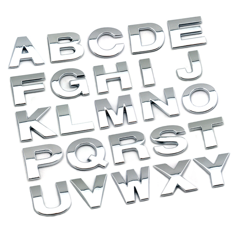 DIYcar sticker auto sign car accessories decoration 25mm high customer plastic 3d chrome letters  numbers self adhesive alphabet ► Photo 1/1
