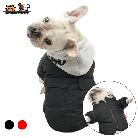 SUPREPET Pet Dog Jacket Winter Dog Clothes for French Bulldog Warm Cotton Dog Winter Coat Hoodie for Chihuahua ropa para perro ► Photo 1/6