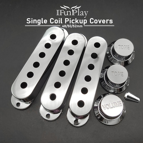 1set Single Coil ST Electric Guitar Pickup Cover with Volume Tone Control Knob and Switch Tip Silver Guitar Pickup Holder Case ► Photo 1/6