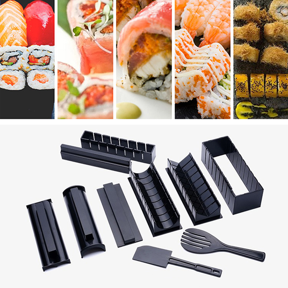 10pcs/set Sushi Maker Equipment Kit Japanese Rice Ball Cake Roll Mold Sushi  Multifunctional Mould Making Sushi Tools - Sushi Tools - AliExpress