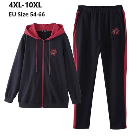 Plus Size 10XL 8XL 6XL 4XL Long Sleeves Femme Spring Autumn Tracksuit Female Hoodies Top And Pants Womens Two Pieces Sport Sets ► Photo 1/6