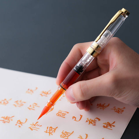 luxury transparent white BRUSH Pen Transparent signature calligraphy ink pen Stationery school supplies ► Photo 1/6