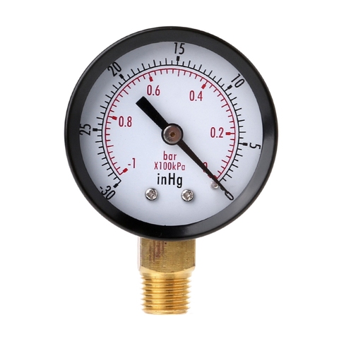 Vacuum Manometer Mini Dial Air Vacuum Pressure Gauge Meter Pressure Gauge Dual Scale 1/4