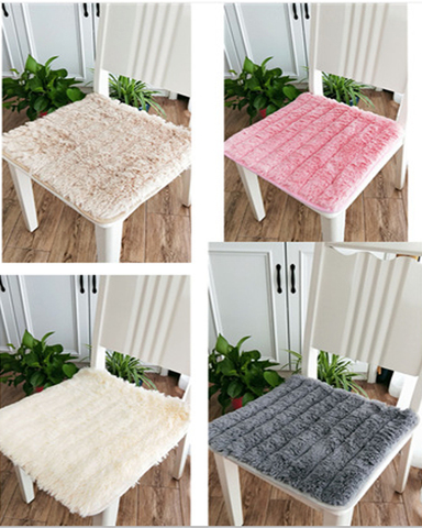 Luxury Cotton Bench Office Cushion Student Boss Cushion Winter Warm Non-slip Plush Dining Chair Cushion Washable ► Photo 1/6