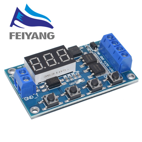 DC 12V 24V Dual MOS Tube LED Digital Time Delay Relay Trigger Cycle Timer Delay Switch Circuit Board Timing Control Module ► Photo 1/2