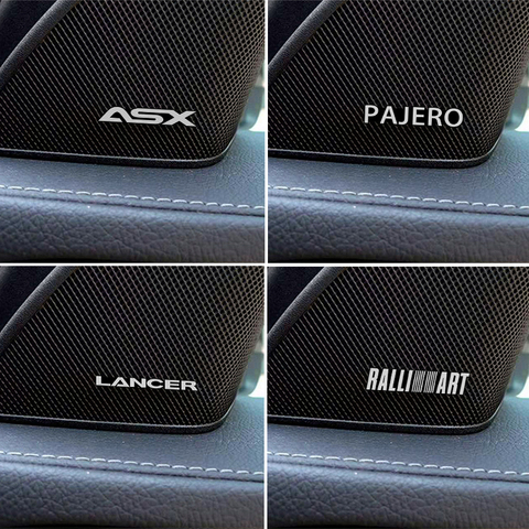 For mitsubishi ASX PAJERO LANCER RalliArt outlander car styling 3D aluminum speaker stereo speaker badge emblem Sticker 4pcs ► Photo 1/6
