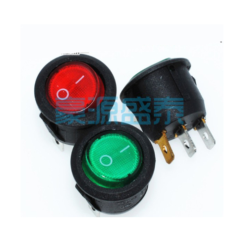 20PCS/Lot KCD1 Round Rocker Switch 3Pin 3P 2-Positon 6A/250V 20mm Red/Green ► Photo 1/5