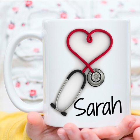 Nurses and Doctors Gift Personalized Mug!! Stethoscope Coffee Mug, a Funny and Unique Gift Mugs Printed on Both Sides! ► Photo 1/6
