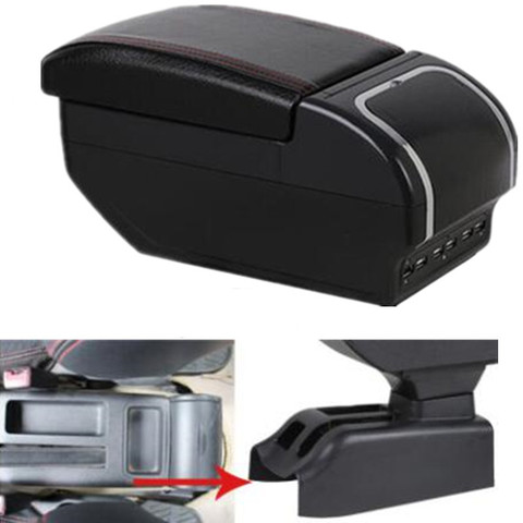 For Volkswagen Bora Golf 4 Armrest Box Central Store Content Storage Box Cup Holder Ashtray Console Arm PU Leather Car Styling ► Photo 1/6