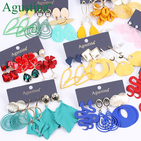 Agustina Earrings Set Red Boho Drop Earrings Fashion Jewelry  Women Bohemian Long Earrings Blue Earring Statement Earings ► Photo 1/6