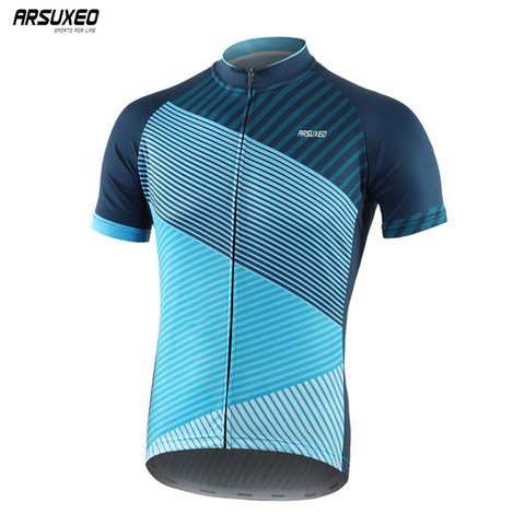 ARSUXEO 2022 Men's Cycling Jersey Quick Dry Bicycle Shirts Full Zipper MTB Jersey Mountain Bike Clothing For Summer Z10S ► Photo 1/6