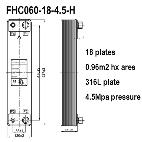 0.96m2 316L Stainless Steel 18 Plates Brazed Plate Heat Exchanger Instead SWEP Heat Exchanger ► Photo 1/2